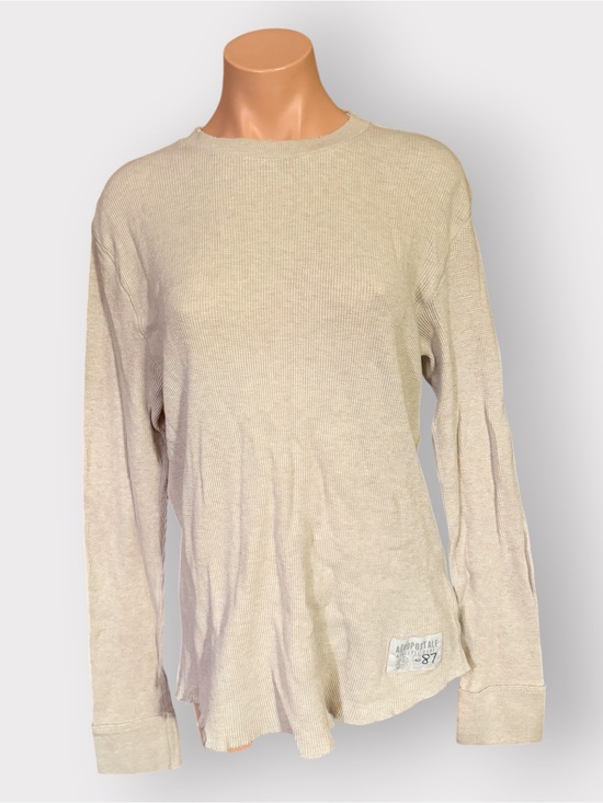 Aeropostale Other - Aeropostale Mens M White Waffle Knit Long Sleeve Shirt Y2K Thermal Tee Top